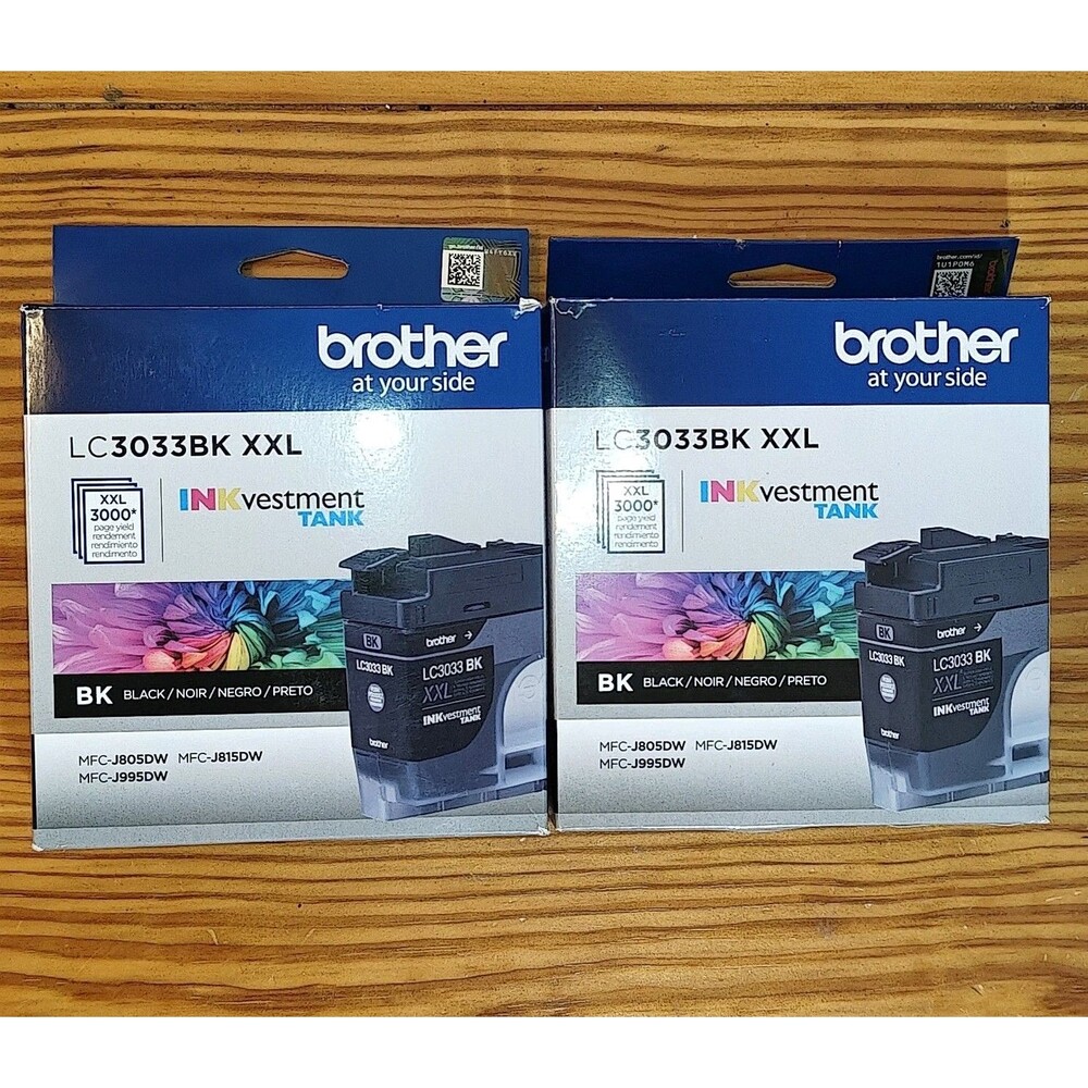 (Lot Of 2) Brother LC3033BK XXL Black Ink Tanks - Expires 06/2026